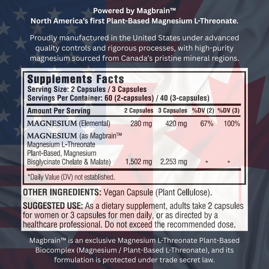 Kappa Nutrition MagBrain label closeup indicating 420 mg elemental magnesium per serving.