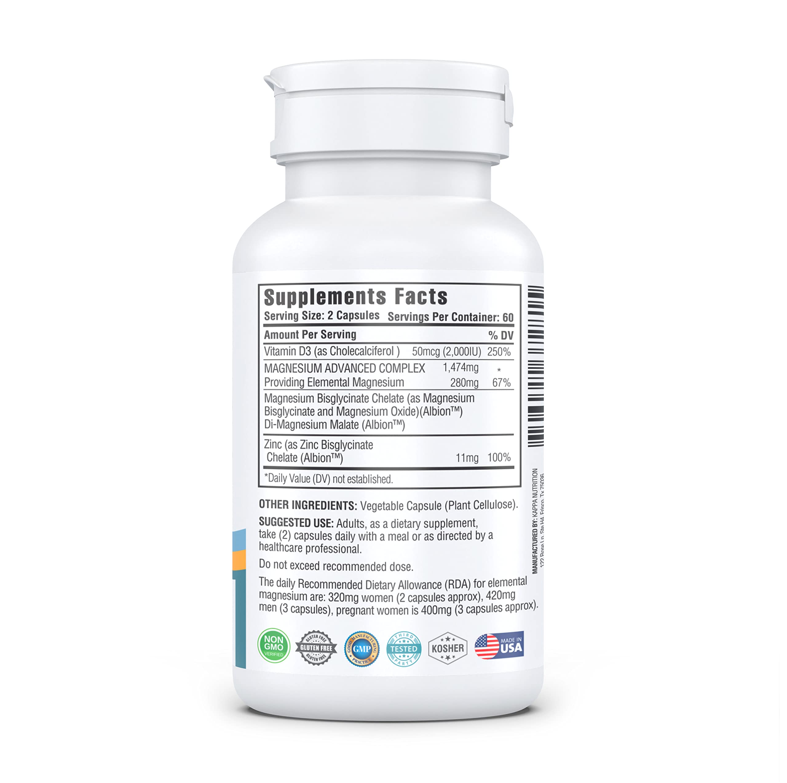 USA-made Kappa Nutrition Magnesium 4-in-1 demonstrates trusted quality and transparency