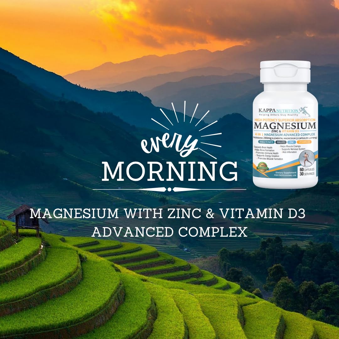 Kappa Nutrition zinc and vitamin D3 capsules in container emphasize immune and bone support