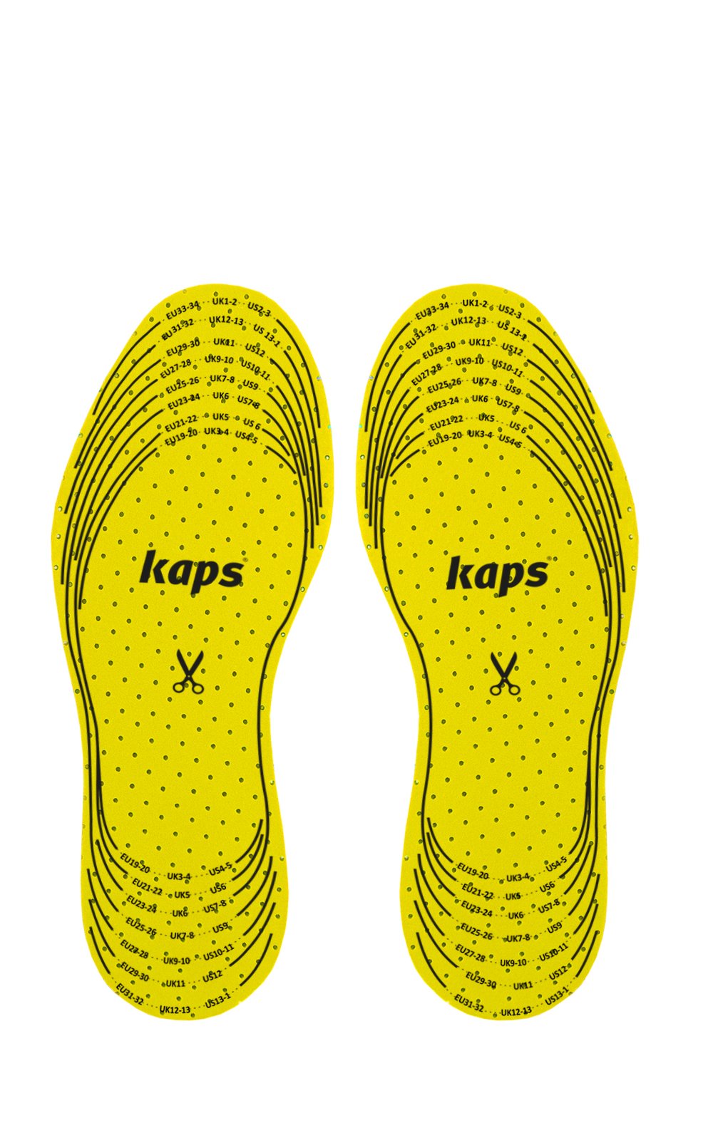 Kaps plantillas infantiles de dos capas para mayor amortiguación en cada paso.