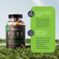 KaraMD Pure Nature powder scoop image emphasizes convenient daily nutrition.