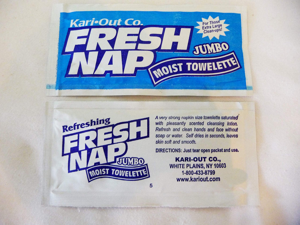 Kari-Out lemon-wet nap in action for fast spill cleanup