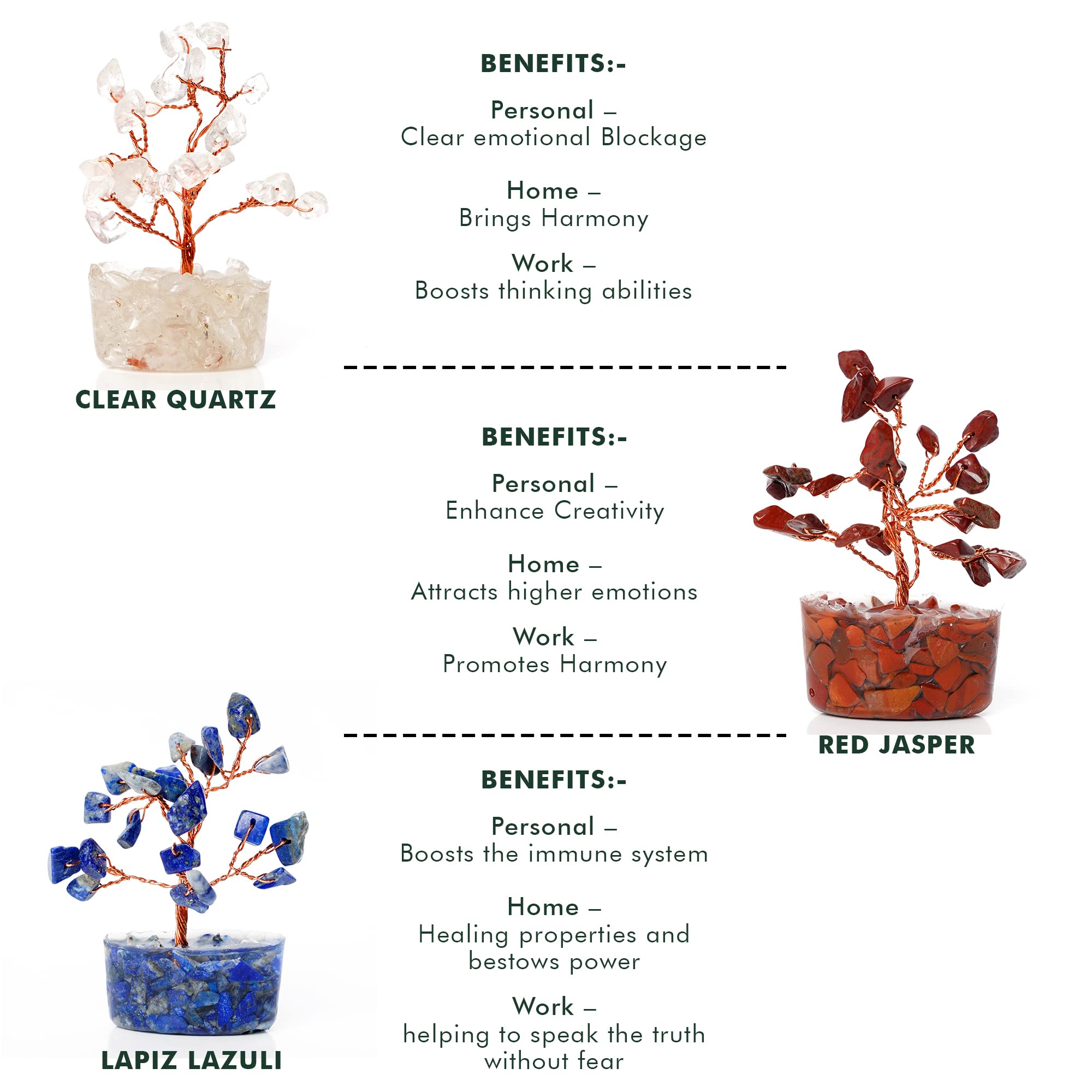 KARMAPLEDGE copper-wire crystal tree art complements shelves with natural shine