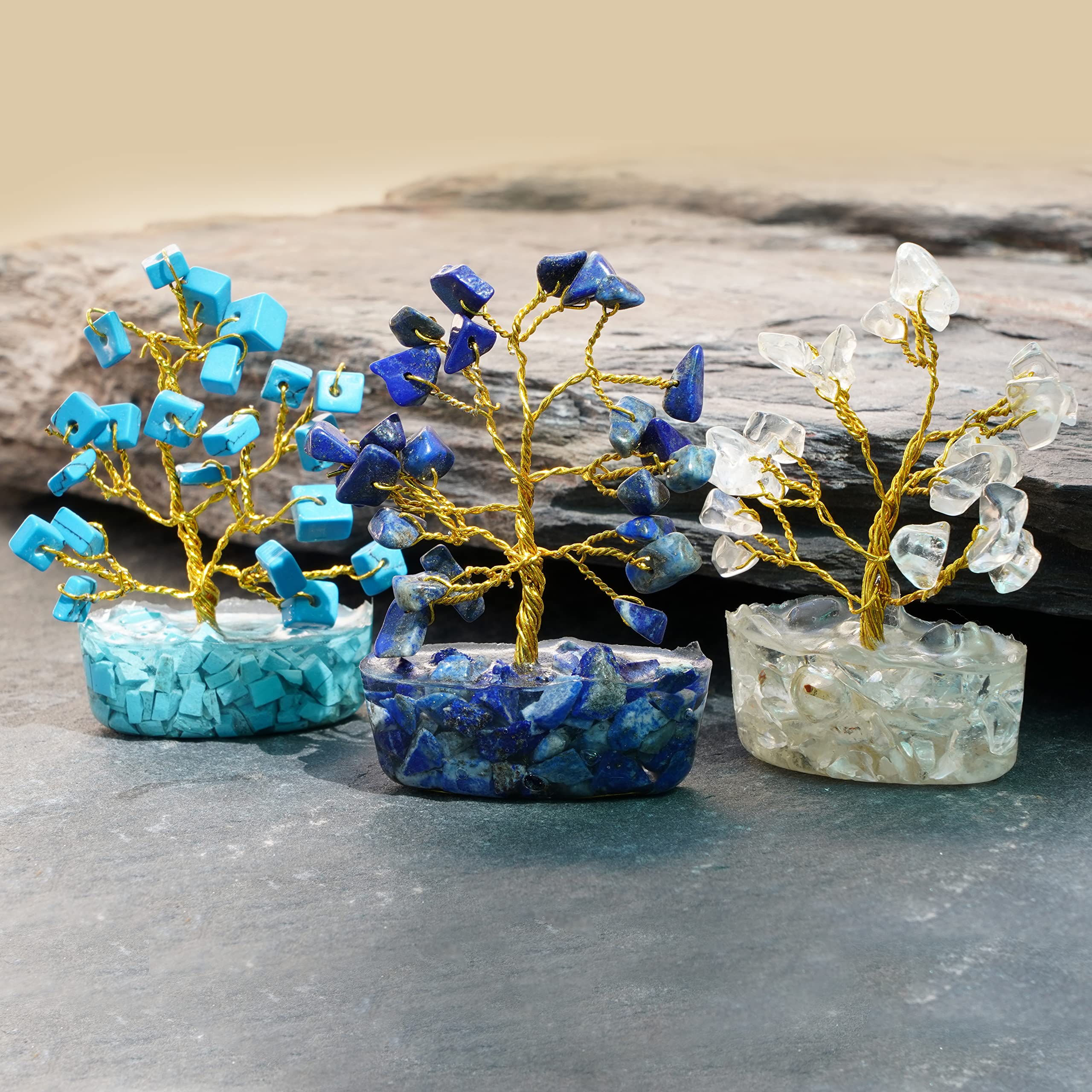 KARMAPLEDGE zen desk crystal tree creates a calm, focused workstation