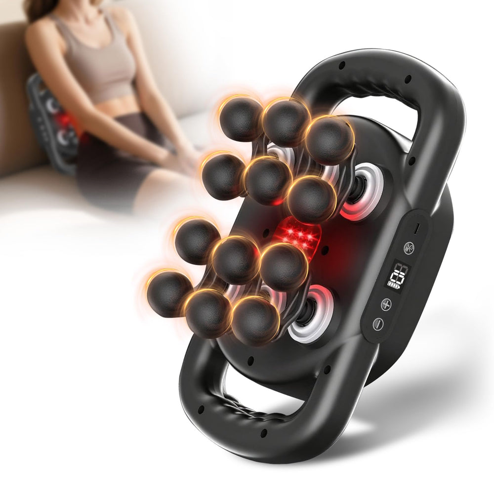 Karrong 12-head massage gun offers broad back coverage for quick relief.