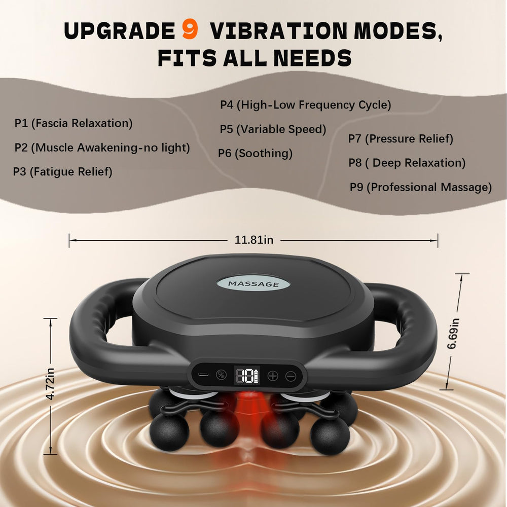 Karrong cordless massage gun with a 3-hour battery for travel.