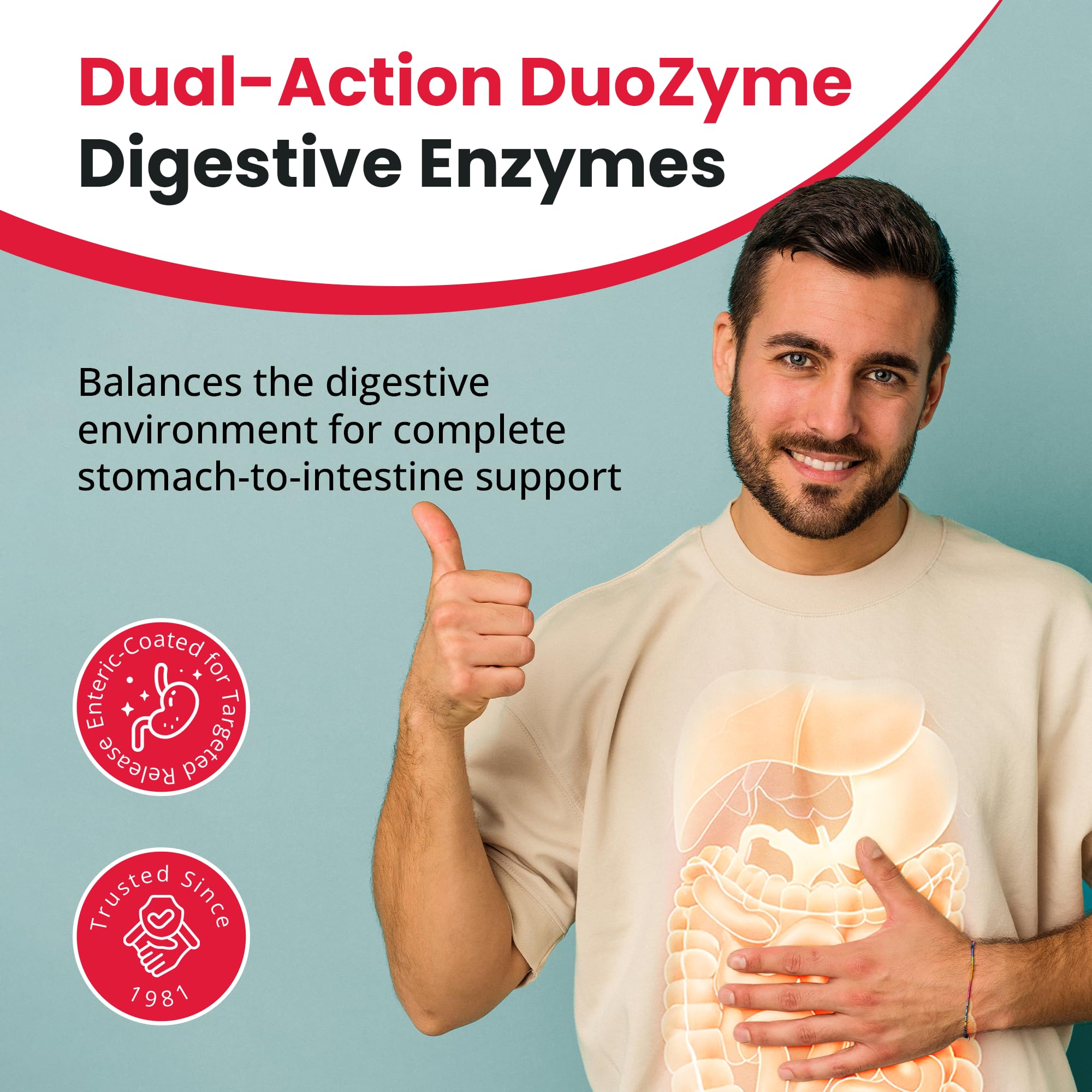 Karuna DuoZyme enteric microspheres image showing targeted release in small intestine