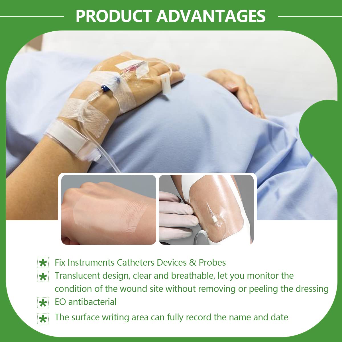 kastormed post-surgical shower-friendly dressing on skin for quick cleansing.