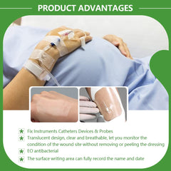 kastormed post-surgical shower-friendly dressing on skin for quick cleansing.