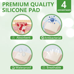 Kastormed 3x3 dressing applied to a leg ulcer demonstration.