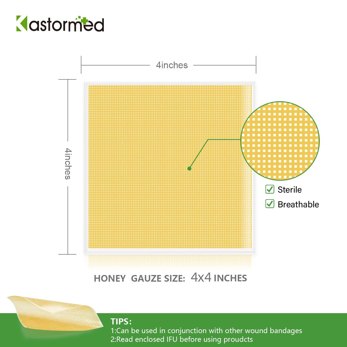 Kastormed Sterile 4x4 Dressing for quick, gentle wound coverage.