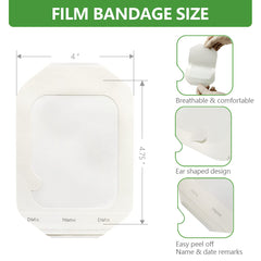 kastormed waterproof wound cover shows a clear, flexible shield during showers.