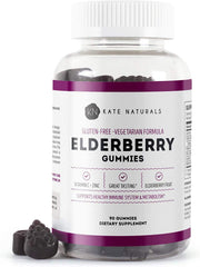 Kate Naturals Elderberry Gummies bottle ready for daily immune support.