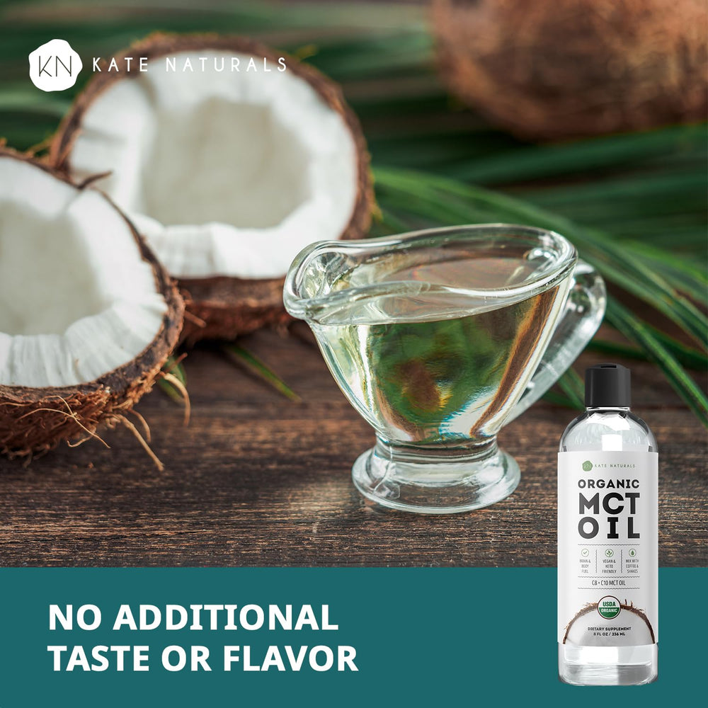 Kate Naturals MCT oil in a flavorless bottle for cooking