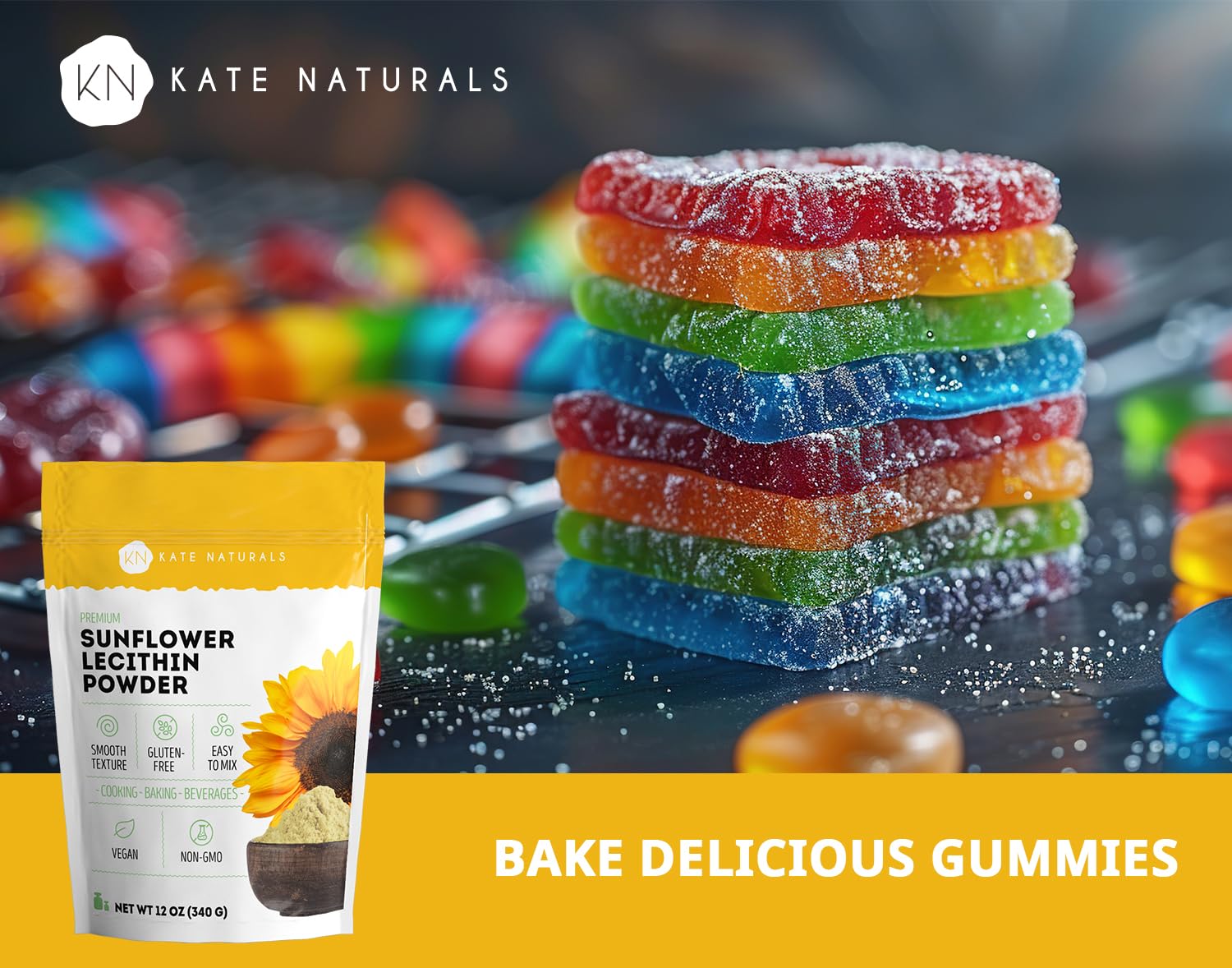 Kate Naturals sunflower lecithin powder improves bread texture and crumb.