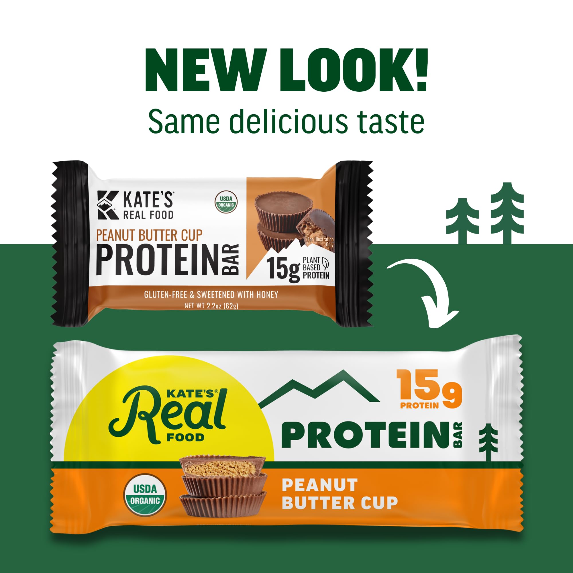 Close-up of Kate's Organic Protein Bar ingredients and natural components