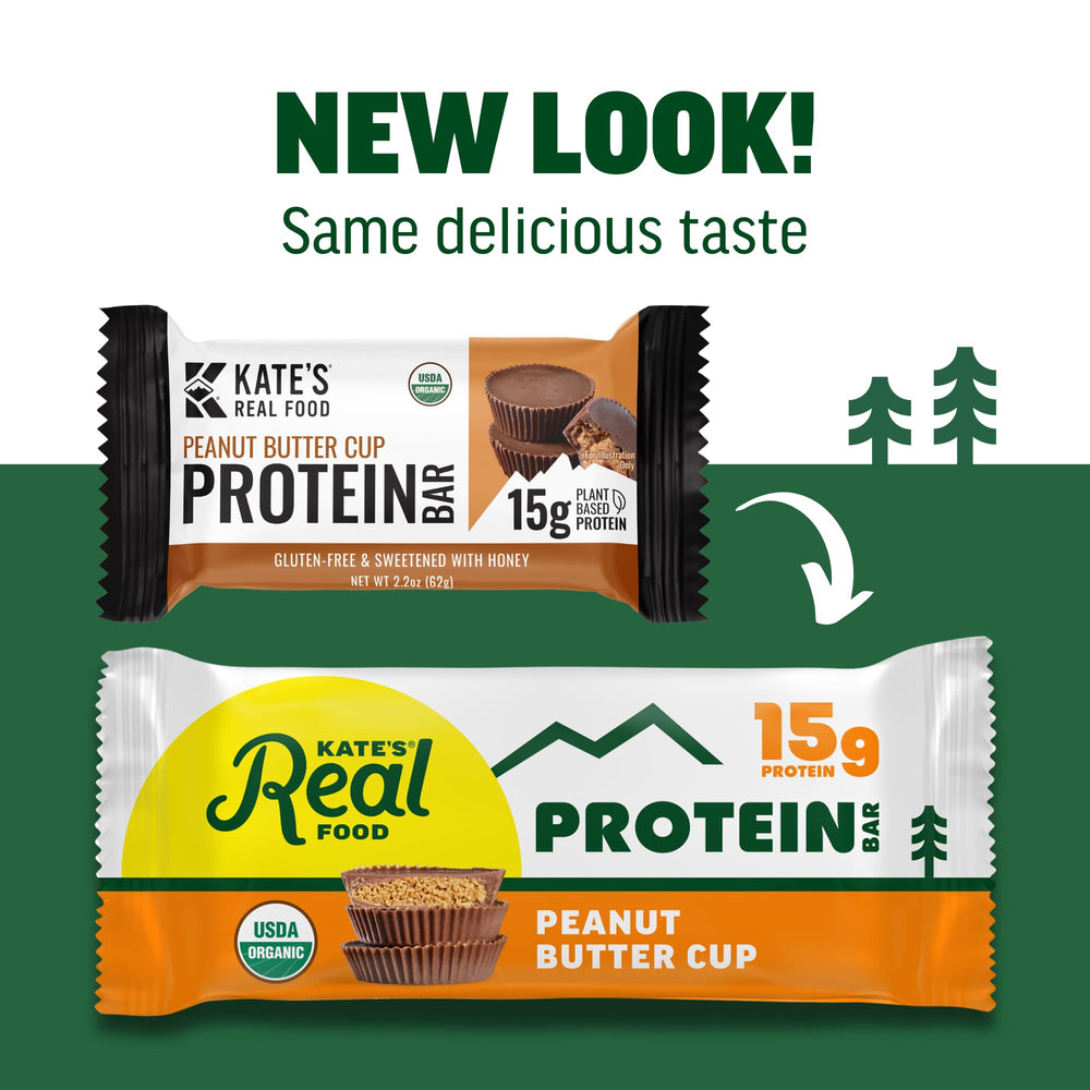 Close-up of Kate's Organic Protein Bar ingredients and natural components