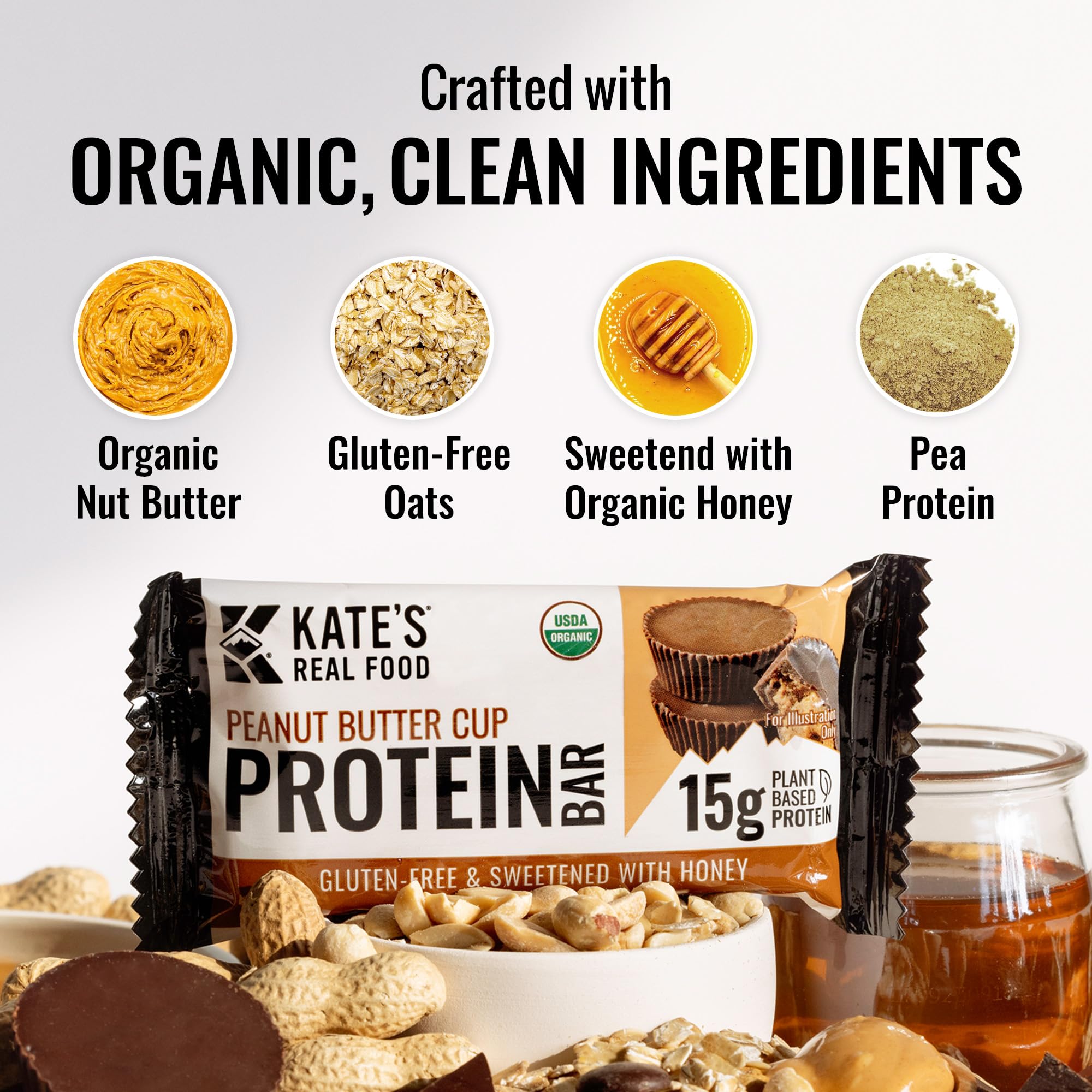 Kate's Peanut Butter Cup bar carried on a trail for outdoor fueling
