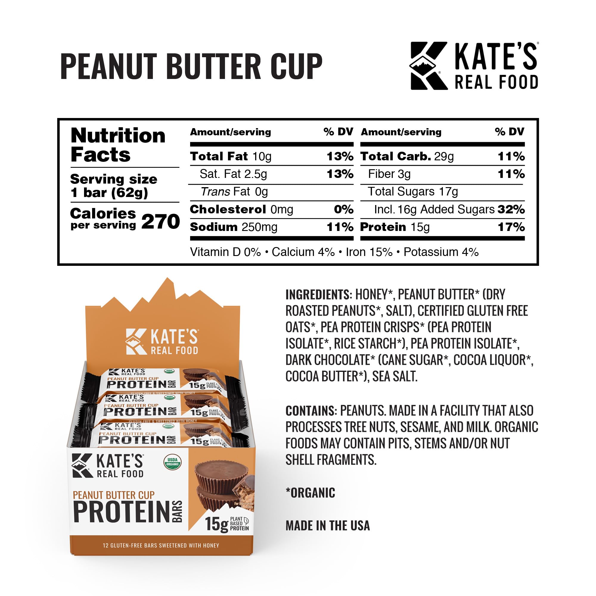 Wrapped Kate's Peanut Butter Cup bar ready to grab from a bag
