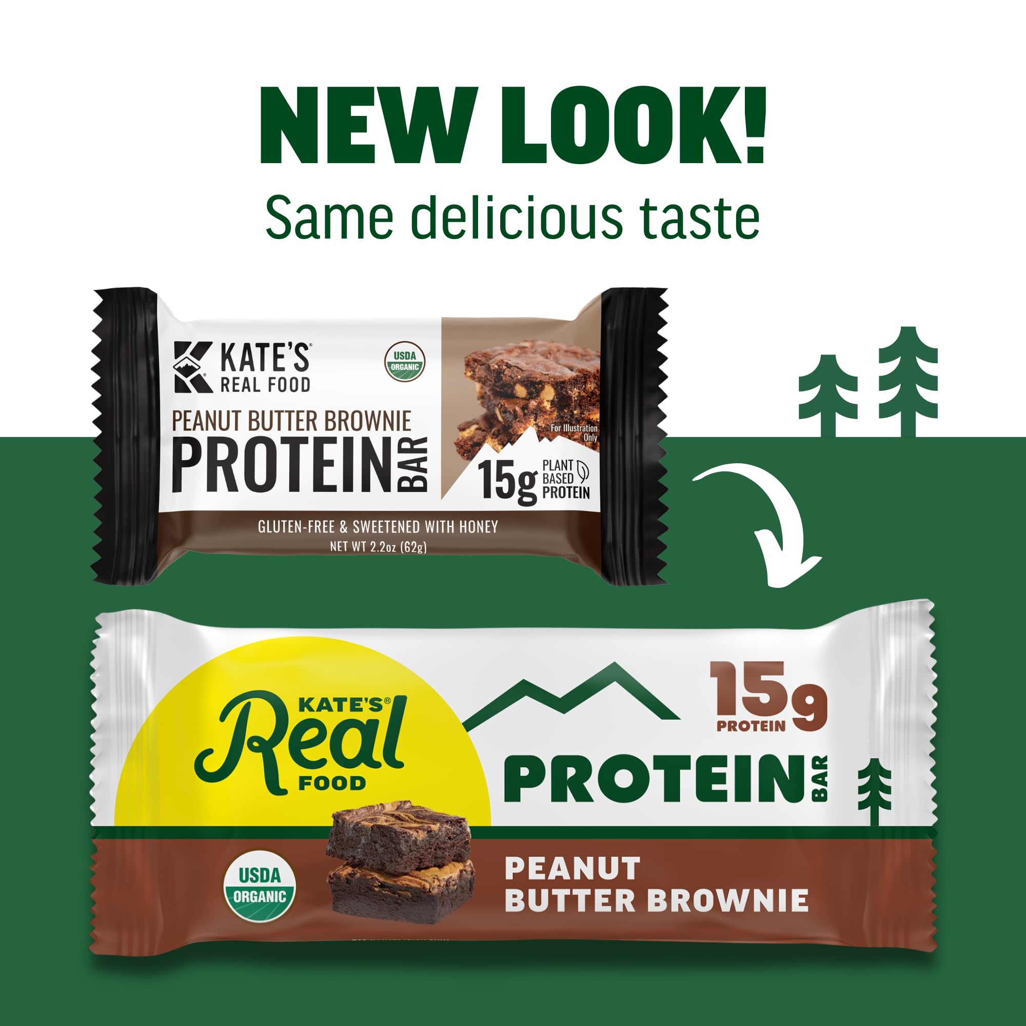 Kate's Real Food Organic ingredients array highlighting simple, whole-food ingredients.