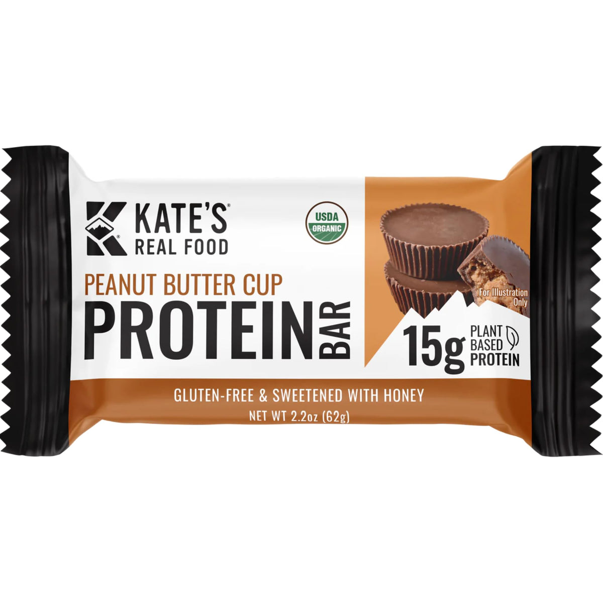 Kate's Real Food Peanut Butter Cup bar in a 12-pack for on-the-go energy
