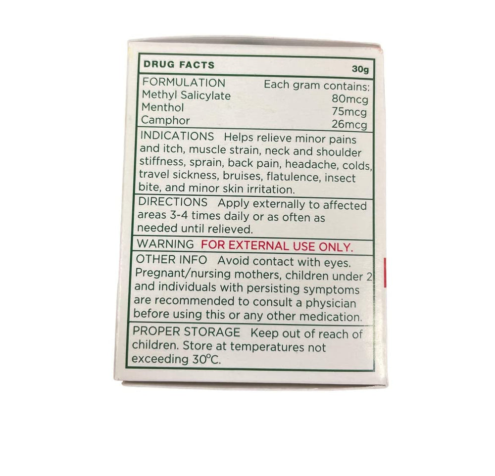 Katinko ointment 30g label close-up, Philippines origin