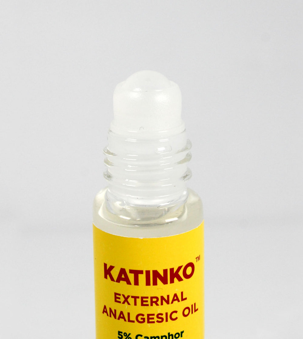Katinko roll-on applied to arm for quick muscle and joint comfort.