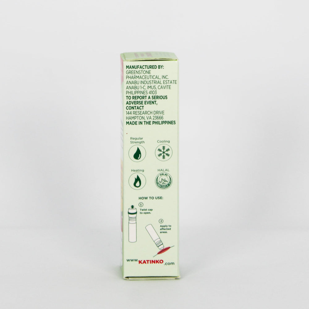 Katinko travel size roll-on fits purse or gym bag for quick comfort.