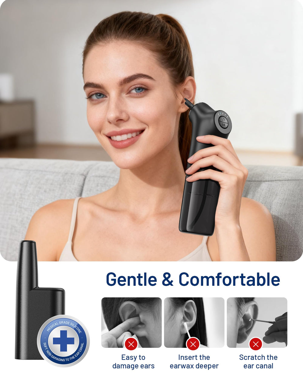 KAUGIC 2000mAh battery supports long cordless cleaning sessions