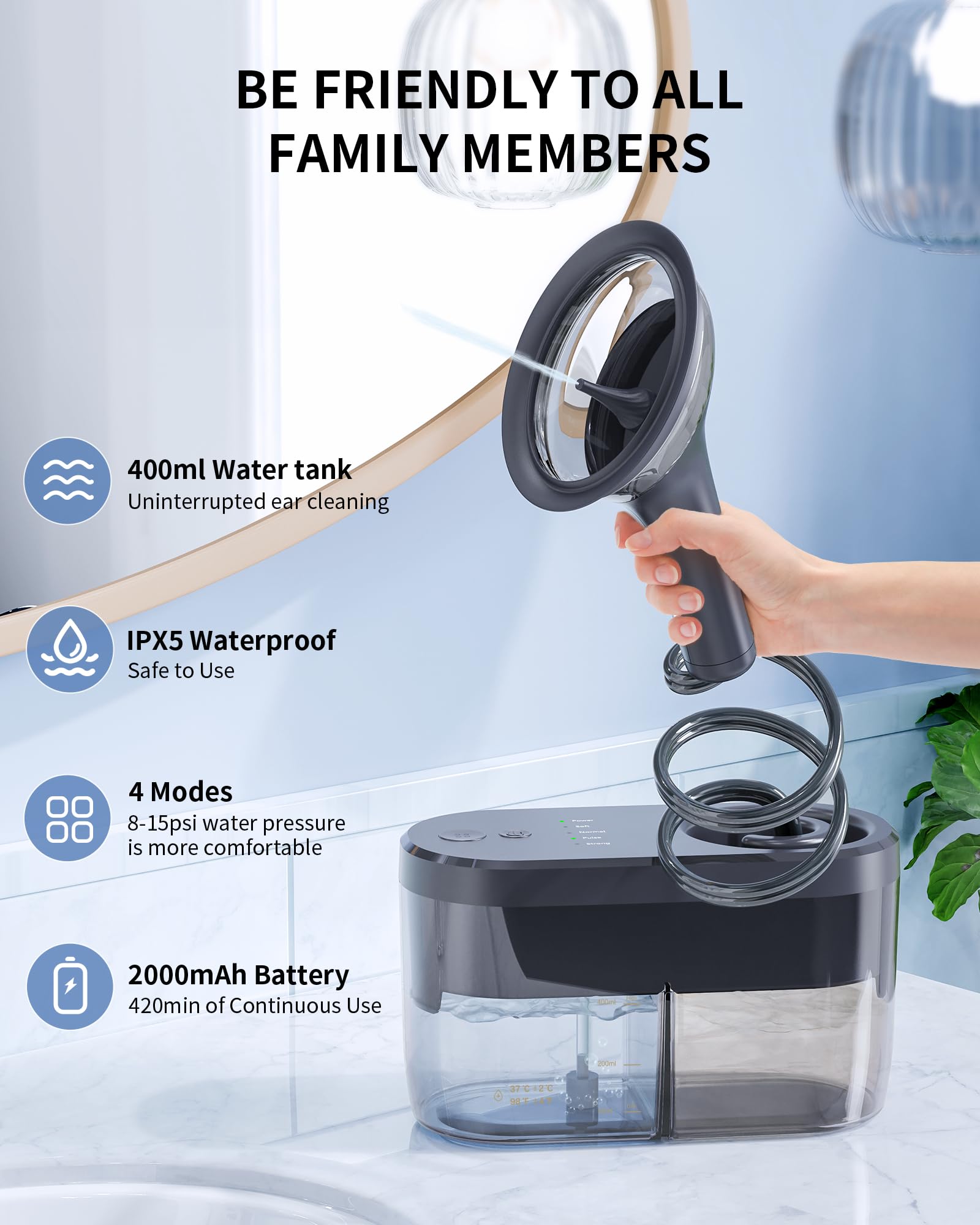 KAUGIC 400ml dirty water tank keeps waste securely