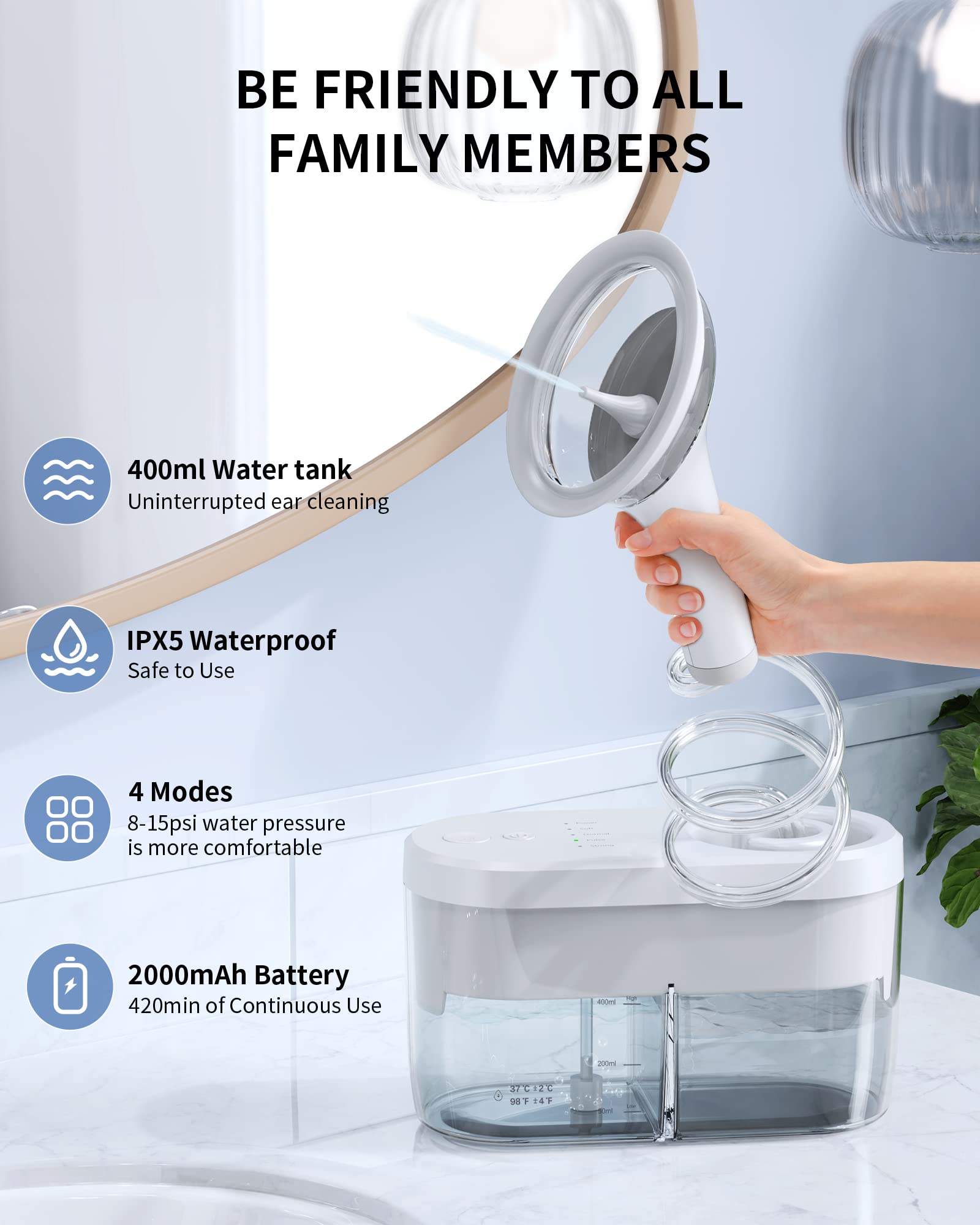 KAUGIC cleaning tank keeps waste and water separate, enabling one-handed operation.