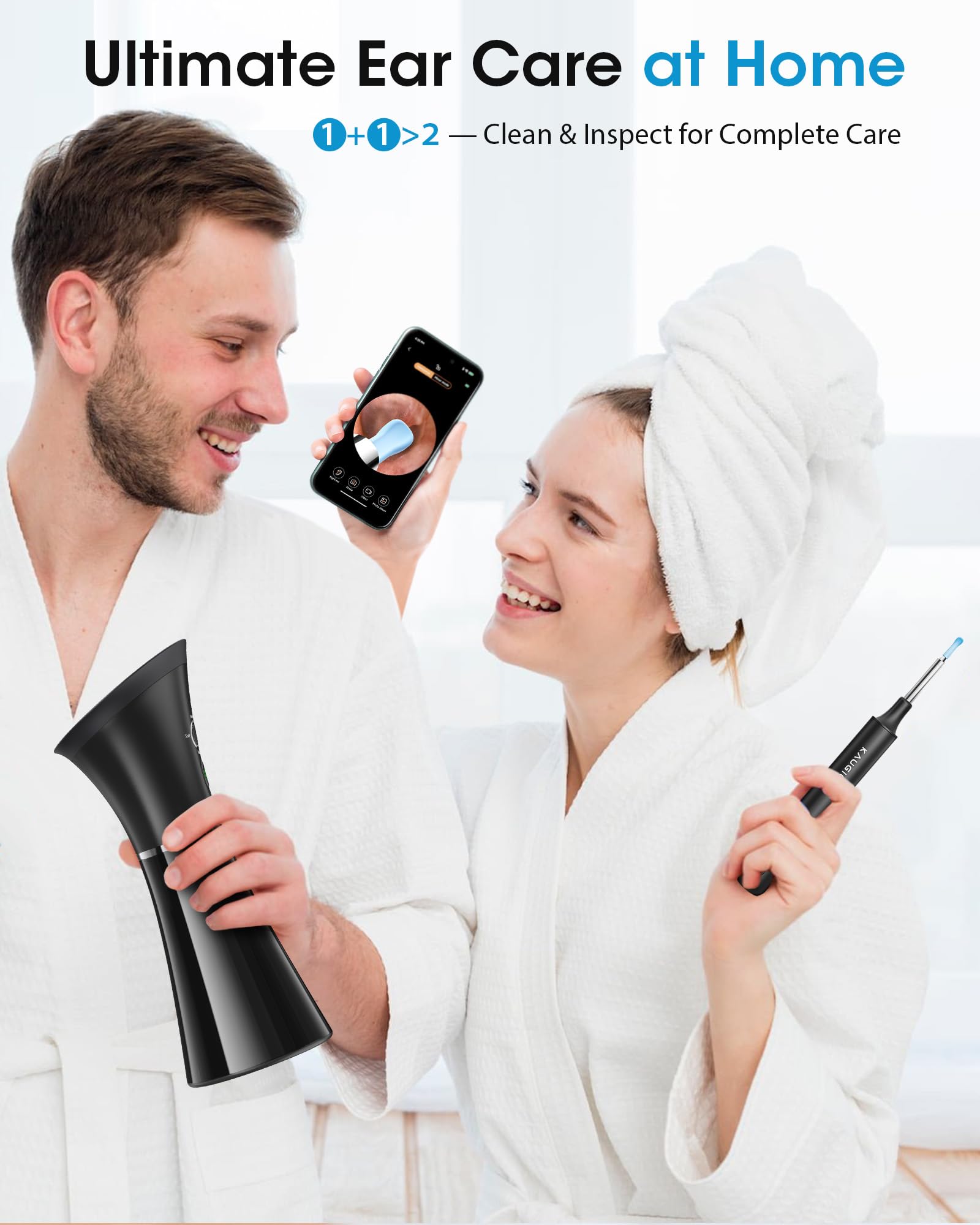 KAUGIC all-in-one ear cleaning kit simplifies home ear care routine.