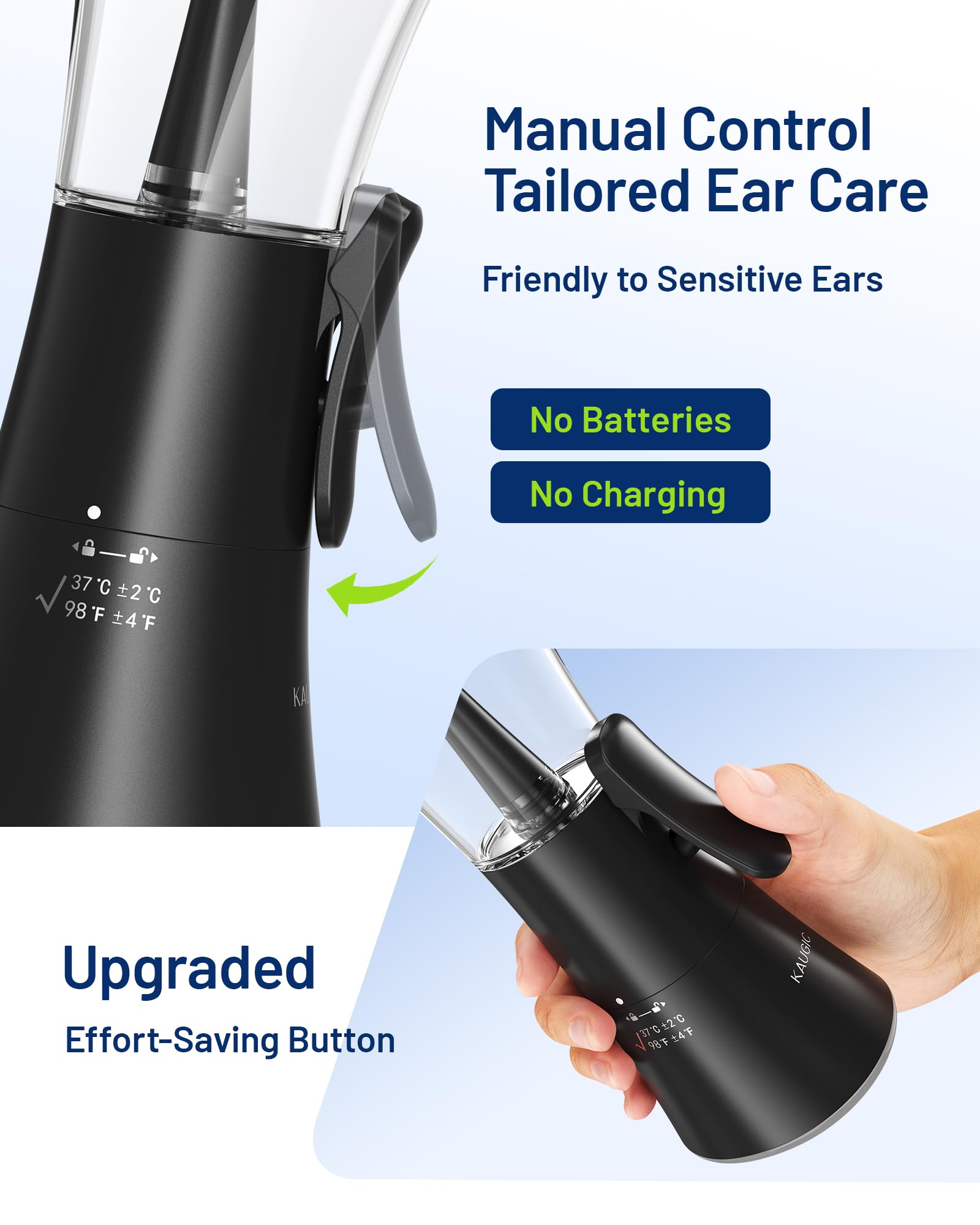 KAUGIC compact travel ear cleaner fits in a small bag