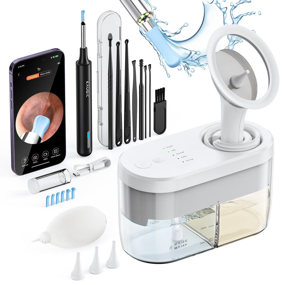 KAUGIC Ear Wax Removal Camera front view highlights the XL-friendly, easy-grip design.