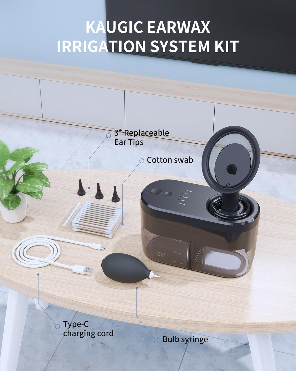 KAUGIC leak-proof earmuff design ensures a tidy cleaning experience