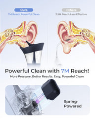 Soft silicone tip provides gentle contact during ear cleaning.