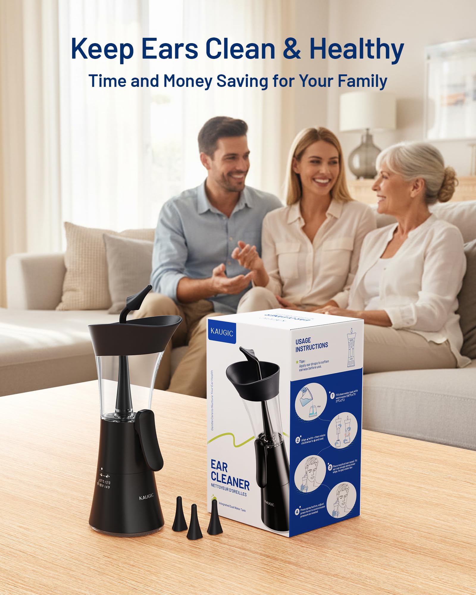 KAUGIC soft silicone tips ensuring gentle contact