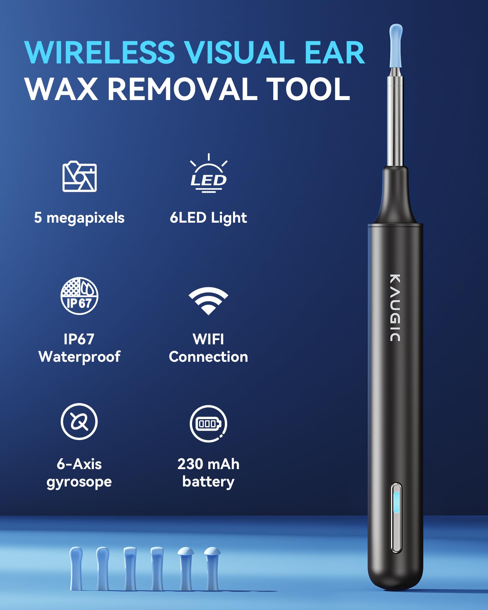 KAUGIC ten-tip kit supports versatile ear wax removal