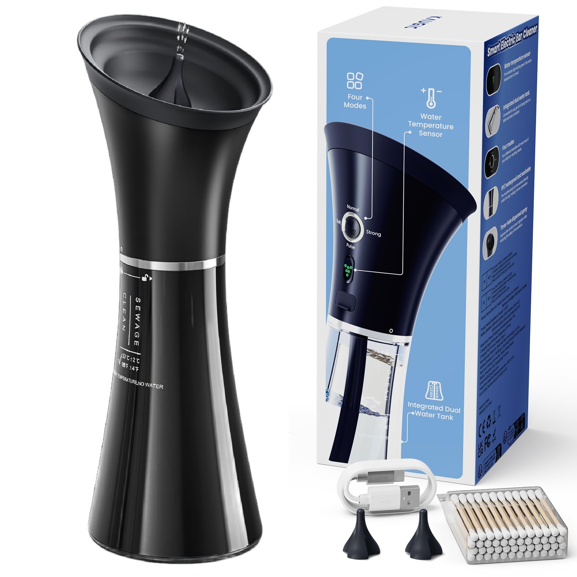 KAUGIC upgraded ear wax remover with a one-piece tank for easier post-use cleaning