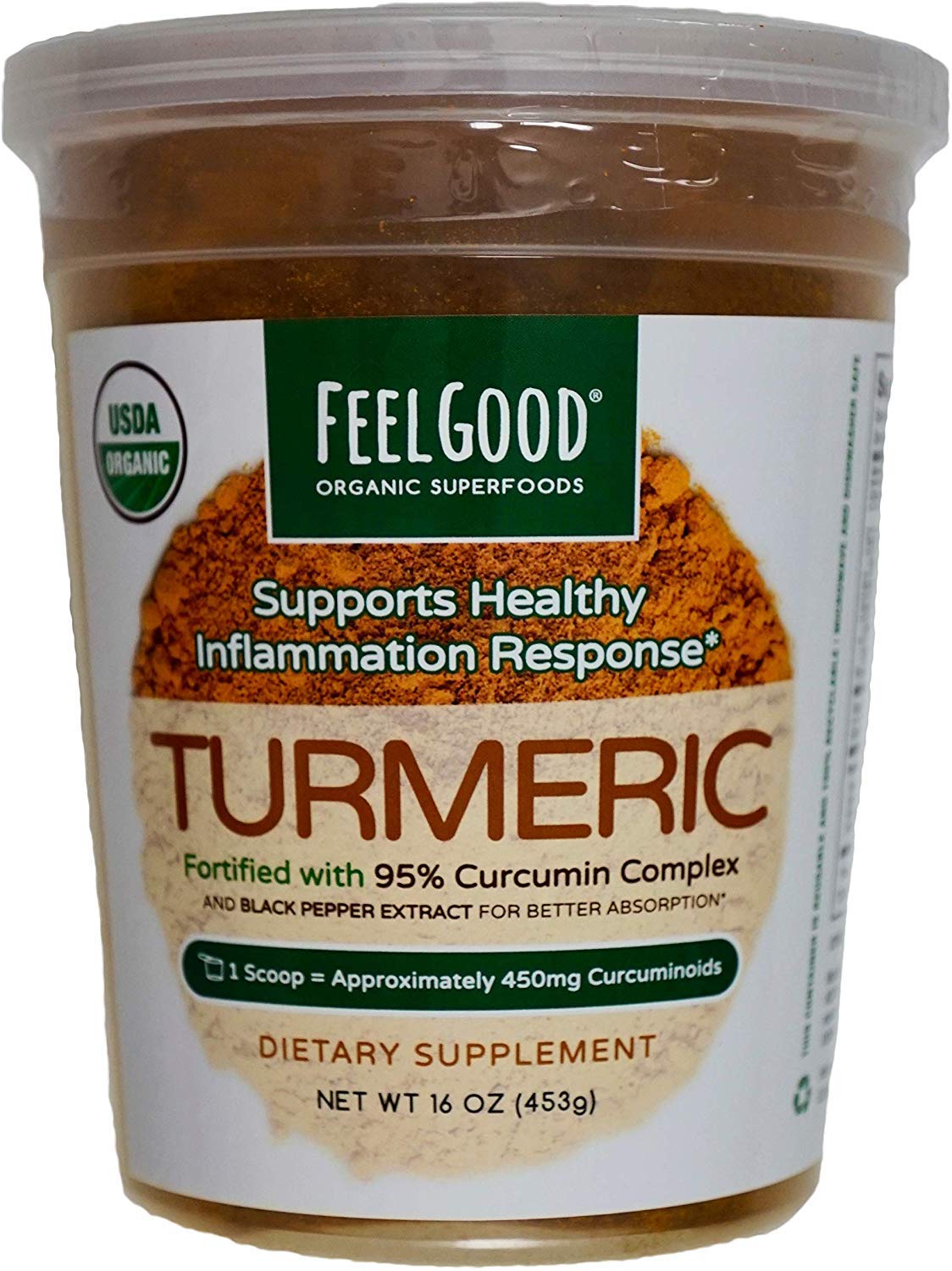 Kaxilu Feel Good turmeric powder bottle shows vibrant golden color for everyday cooking.