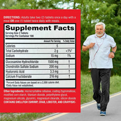 Kaxilu Move Free Advanced tablets close-up showing glucosamine and chondroitin ingredients