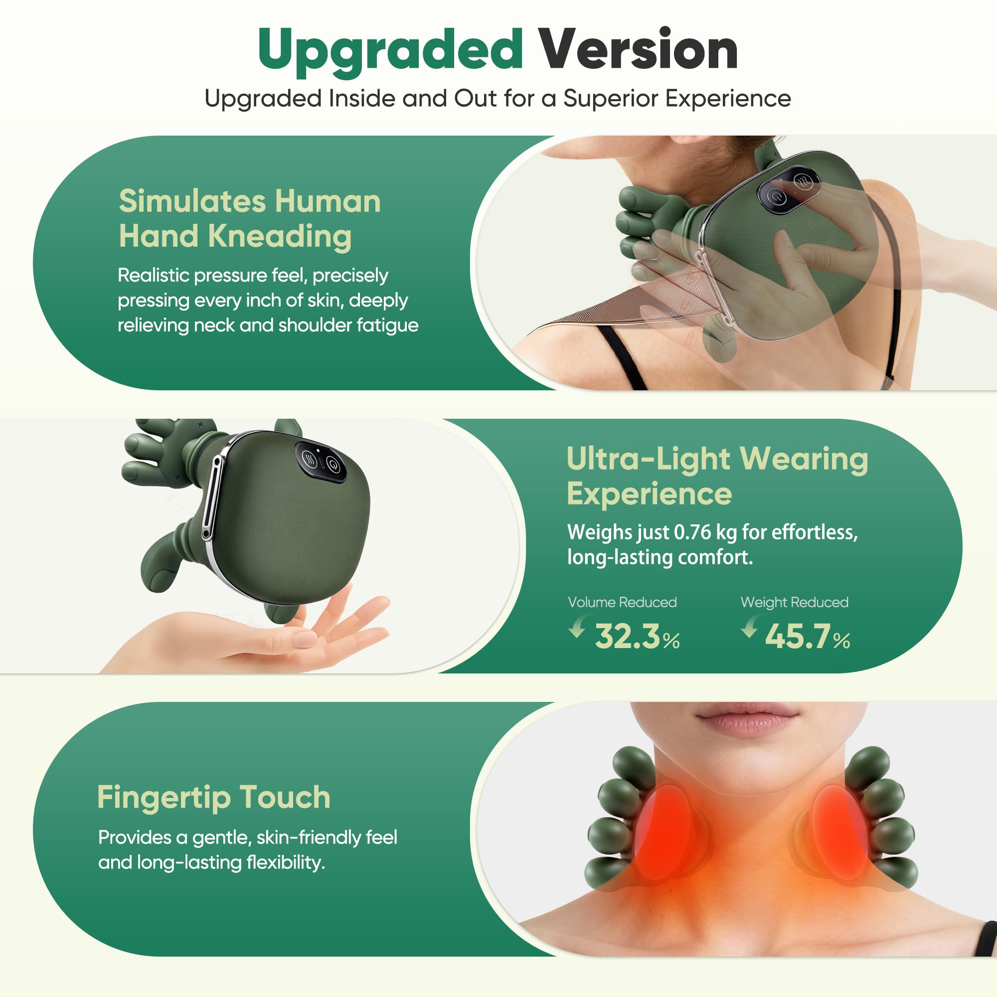 KAXLIDEN ergonomic neck design aligns with natural curves