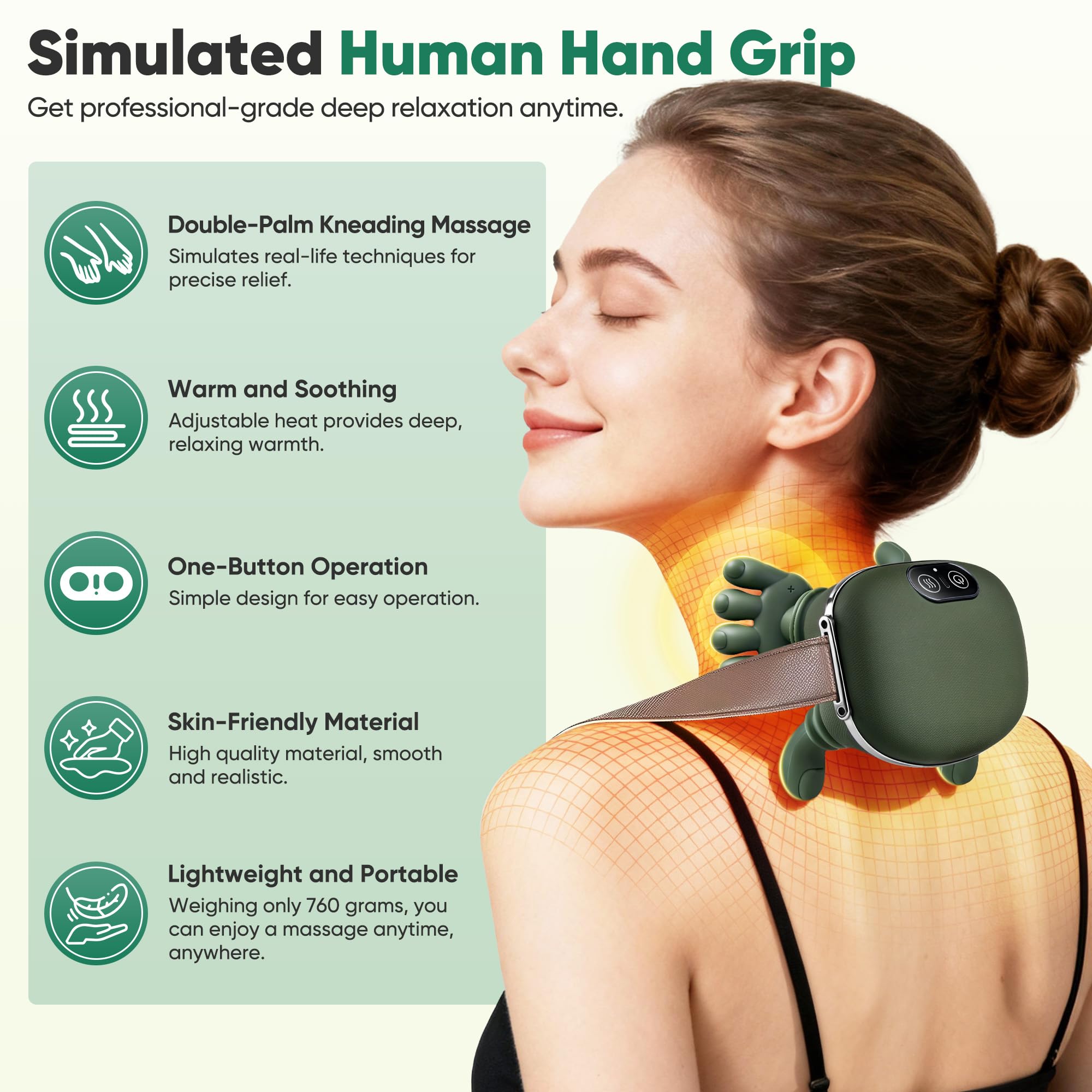 KAXLIDEN massager side view highlighting slim travel-friendly profile