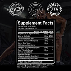 Kaya Naturals Ultra Testosterone close-up of Tongkat Ali and Tribulus ingredients.