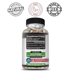 Kaya Naturals Caralluma Fimbriata USA manufactured label indicating quality and safety
