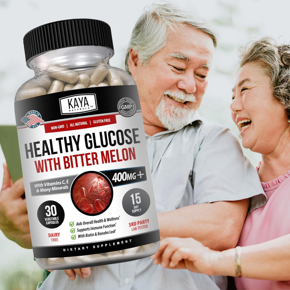 Kaya Naturals Healthy Gluco vitamins C and E on packaging
