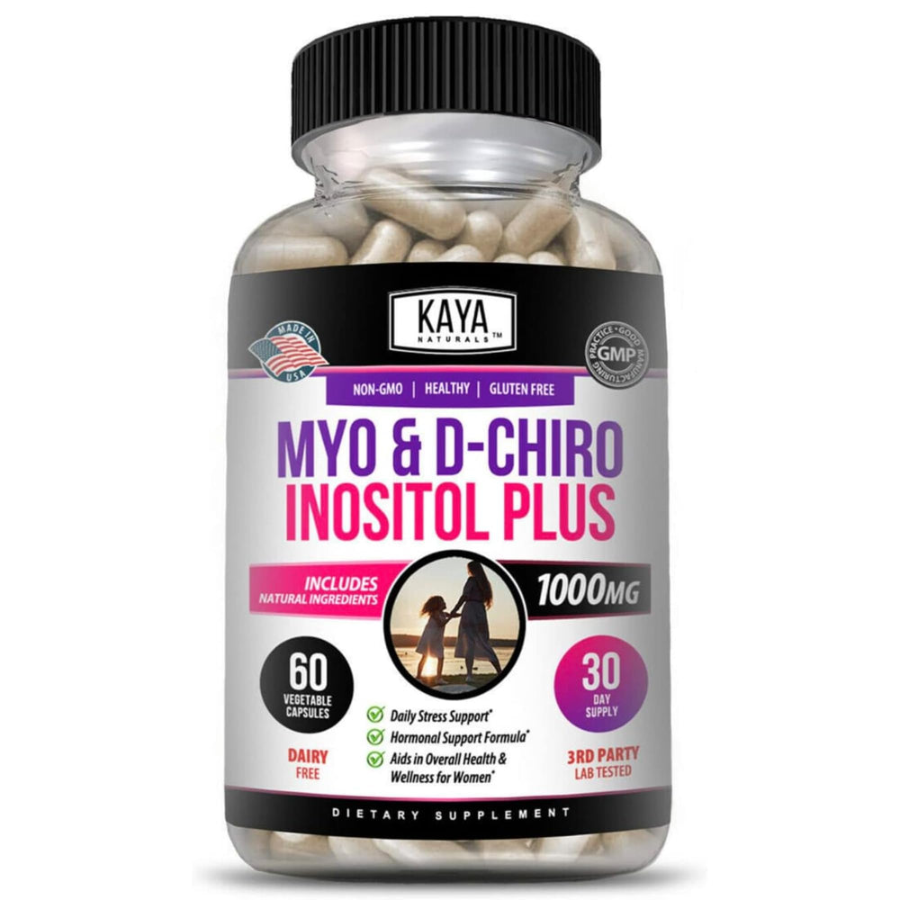 Kaya Naturals Myo-D-Chiro Inositol bottle for daily wellness support.