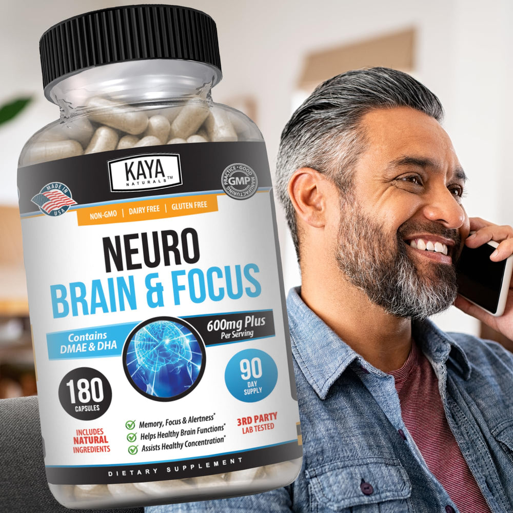 Capsule texture and coating in Kaya Naturals Neuro Brain close-up