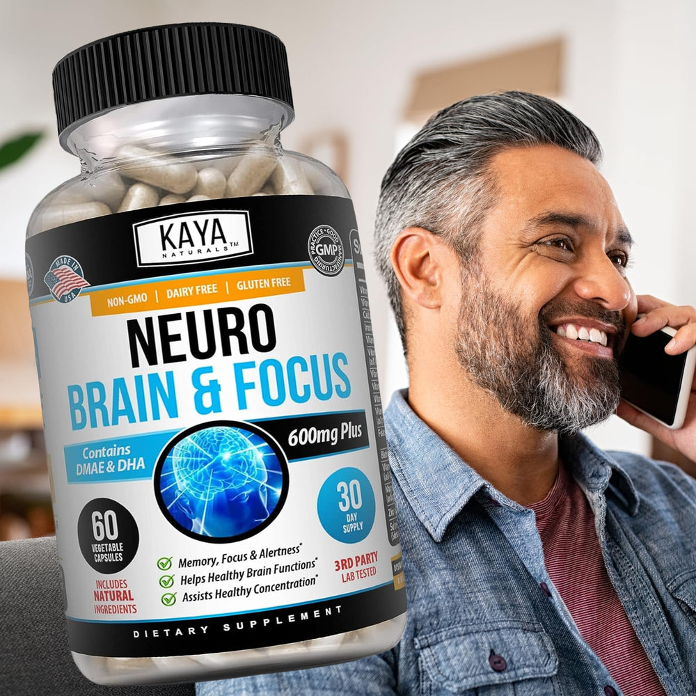 Kaya Naturals Neuro Brain promotional pack shows easy-to-take nootropic solution.