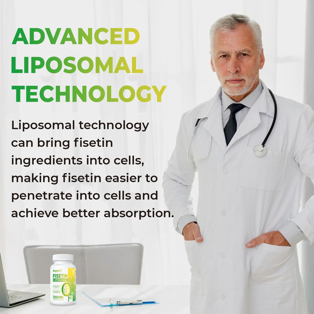 Kayseari Fisetin softgels in hand showcasing convenient daily dosage